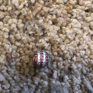 Pink/Silver round charm